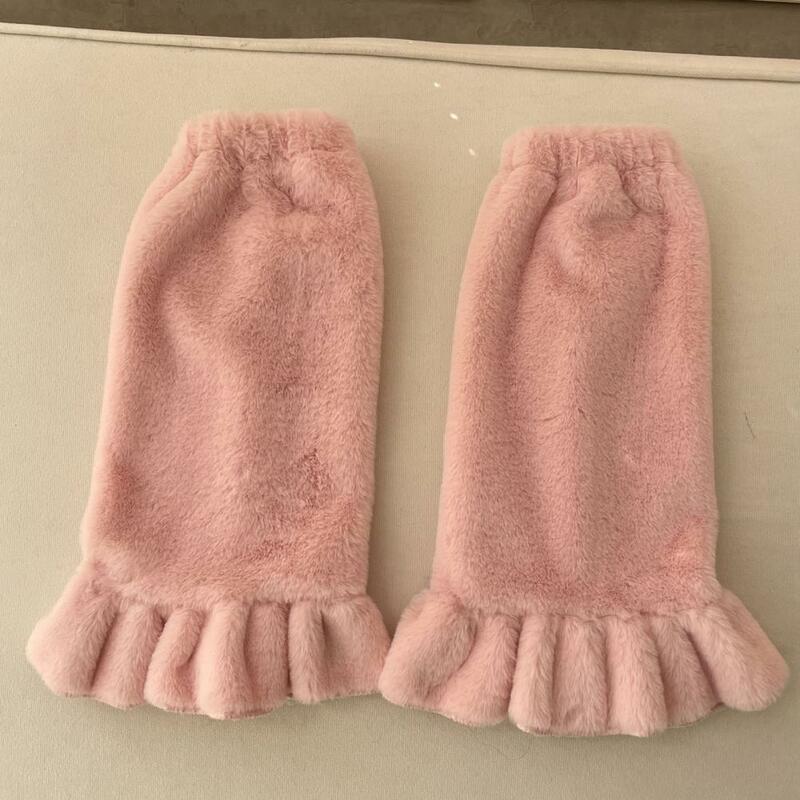 Pelz Beinlinge Stiefel Manschetten lange wärmer japanische Harajuku JK Lolita Socken Boho Socke setzt Oberschenkel Strumpfband Winter Bein lange Socken