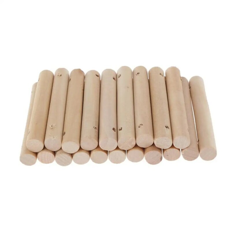 20PCS 2mm Perforated Holes Round Wooden DIY Wooden Crafts Rod Cylinder