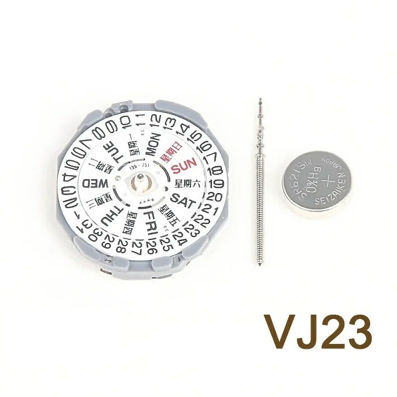 쿼츠 무브먼트 VJ23 더블 캘린더 무브먼트, 3 손 시계, 무브먼트 부품, 신제품
