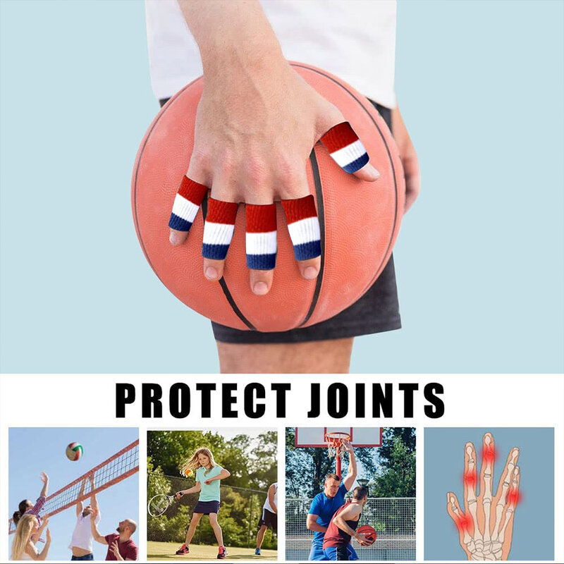10 pz supporto per l'artrite protezione per le dita elastico sport maniche per le dita Outdoor Golf basket Badminton Tennis protezione per le dita