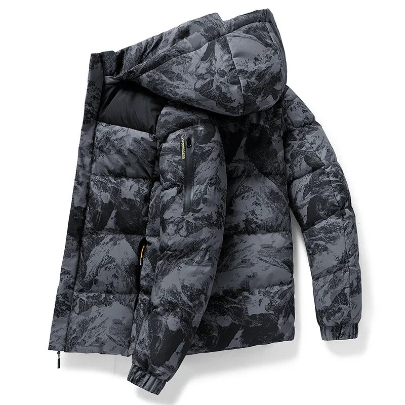 남성용 겨울 파카, 두꺼운 따뜻한 재킷, 남성 바람막이 패션, 방풍 후드 파카, 하이 퀄리티 코트, 레저
