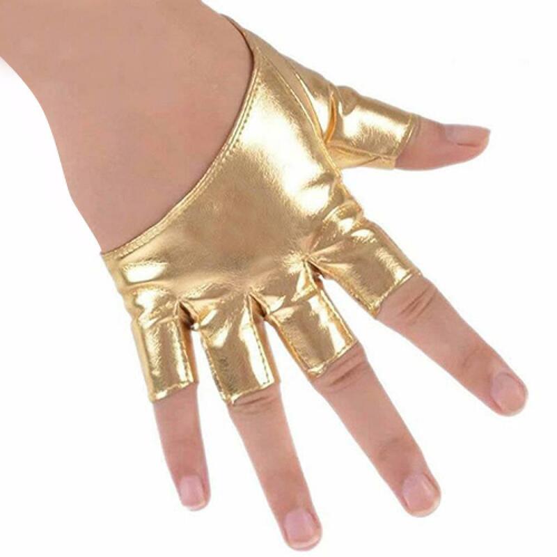 Перчатки из искусственной кожи с открытыми пальцами, искусственные перчатки без пальцев, перчатки для ночного клуба, танцев, шоу, перчатки в готическом стиле, панк-рок, женские митенки