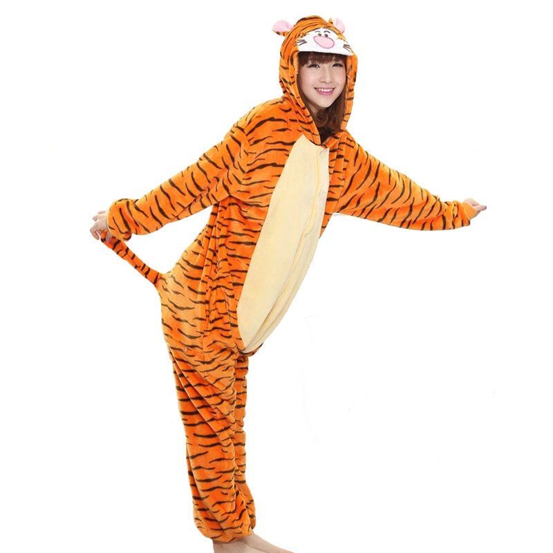 Orange Tiger Print Wildlife Image Jumps uit ästhetisch ansprechend schön weich Winter kälte beständig Homewear geeignet für Erwachsene