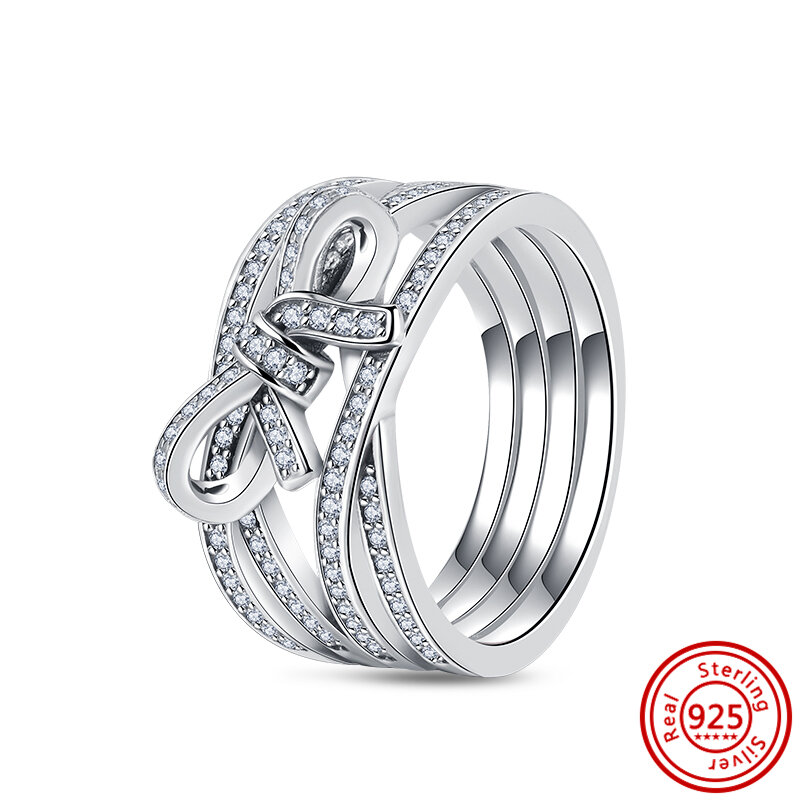 925 anéis de prata esterlina para mulheres, autêntico 100%, coroa, coração, flor, asa, zircão transparente, cintilante anéis cz pantaro, jóias de aniversário