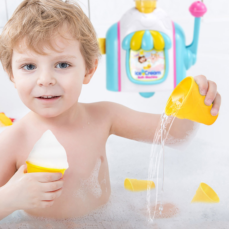 เครื่องทำไอศกรีมของเล่นห้องน้ำเครื่องเป่าฟองสบู่ให้เด็กเล่นของเล่นอาบน้ำชุดอาบน้ำของเล่นเด็ก