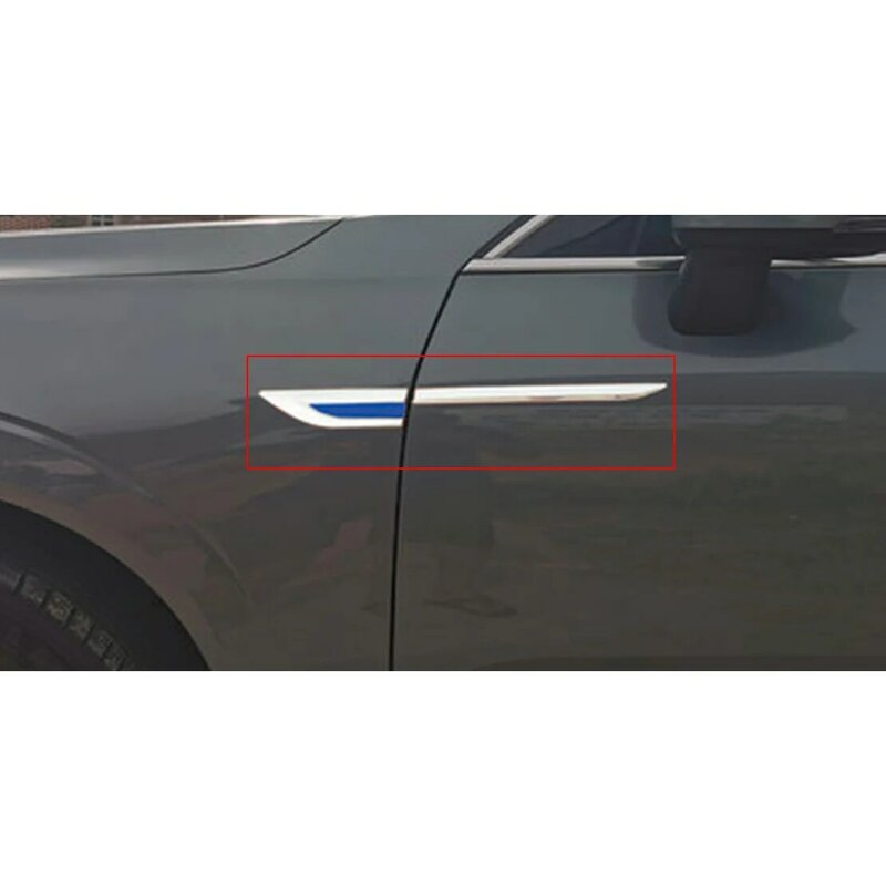 1 Pair Car Exterior Left Right Side Fender Trim Cover Strip Emblem Decal Stainless Steel Decoration Universal High Quality