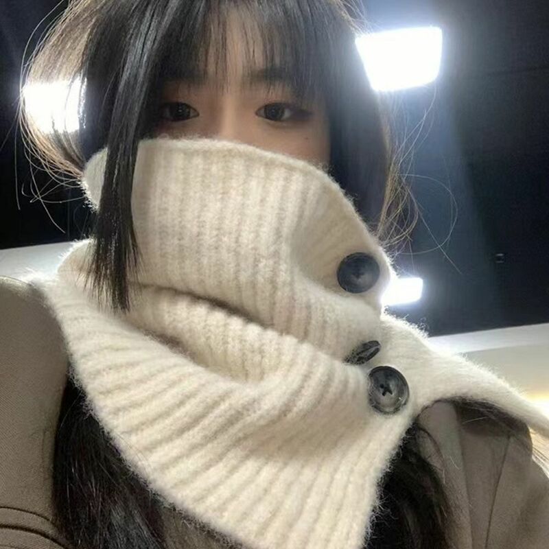 Knitted Fake Collar Scarf Women Warm Turtleneck Neck Warmer Detachable Winter Windproof Scarf Wrap