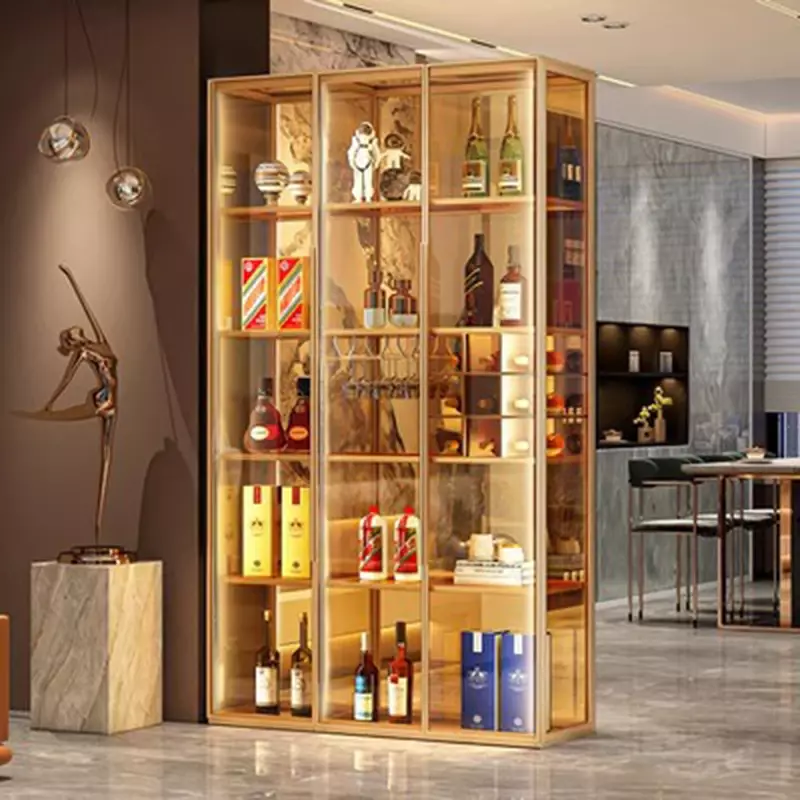 Equipments Modern Liquor Cabinet Display Wall Wine Noble Rack Bar Portable Luxurious Cantinetta Frigo Per Vini Bar Furniture