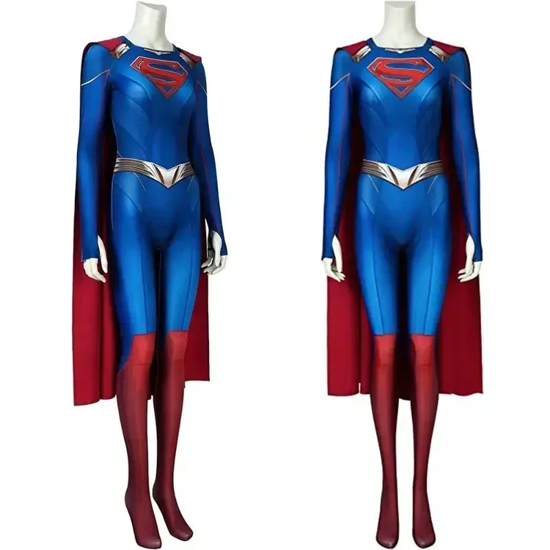 Film superbohater Cosplay niebieskie body SuperWomen Zentai kostiumy SuperGirl Cos kombinezon Aldult stroje Halloween karnawał Party