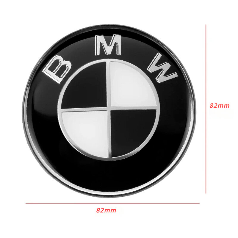 Logo Emblem lencana kap mesin depan 82mm untuk BMW E36 E64 E85 E60 F10 F30 F36 F32 F82 F83 F07 Z4 X3 X5 X6 51767288752 51147057794