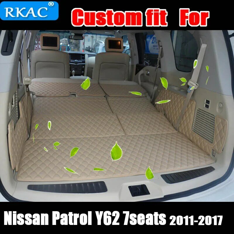 Kualitas Tinggi Baru Khusus Bagasi Tikar untuk Nissan Patrol Y62 7 Kursi 2018 Tahan Lama Kargo Kapal Boot Karpet untuk Patroli 2017-2011