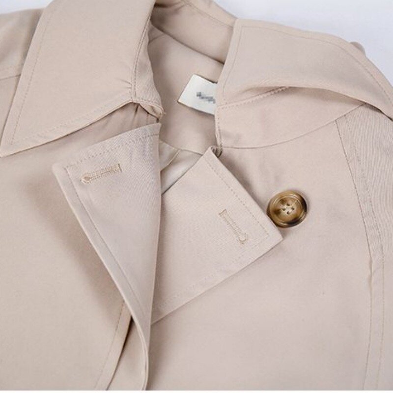 Mid Length Trench Coat for Women Spring and Autumn 2023 Double Breasted Fashion Thin Casual Temperament Coat