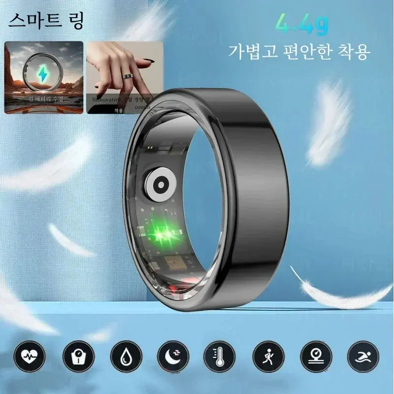 Smart Ring Military Grade Titanium Steel Shell Health Monitoring IP68 & 3ATM Waterproof Multi-sport Modes For IOS HUAWEI XIAOMI