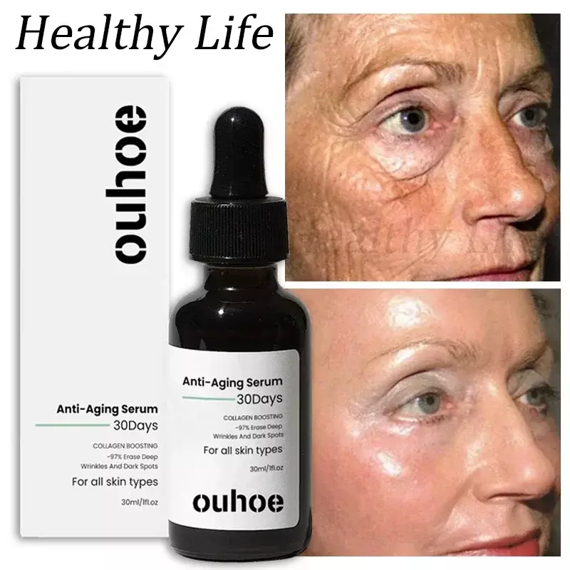 Suero reafirmante facial para el cuidado de la piel, eliminador de arrugas Unisex, esencia de colágeno antienvejecimiento, desvanecimiento de líneas finas, productos de reparación