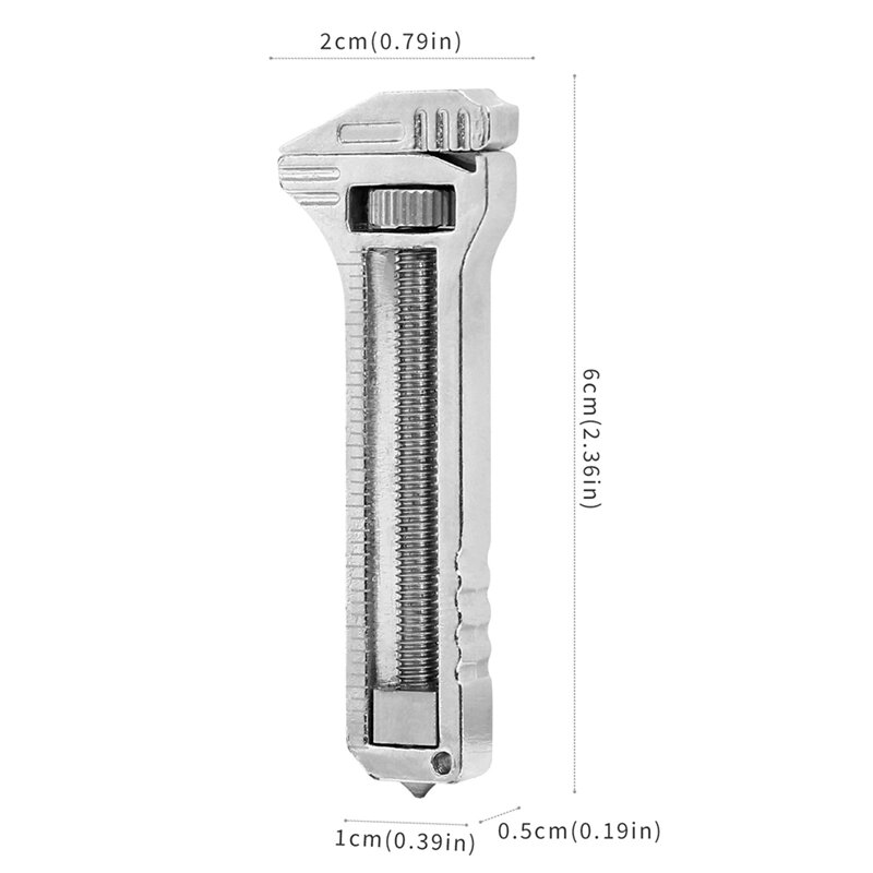 Kunci pas botol Mini bahan Aloi aluminium, 1 buah kunci pembuka botol Mini perak aluminium Aloi dapat disesuaikan Pry Bar portabel Aloi multi-alat ujung obeng