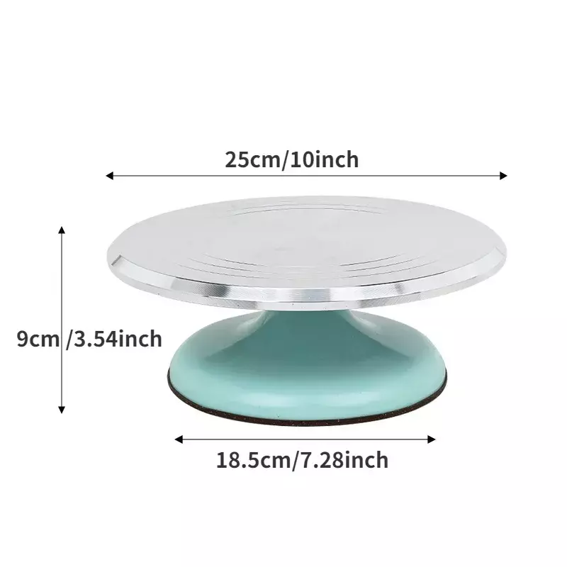 4-10inch 360°Aluminum Alloy Turntable Decorating Mouth Scraper Set Rotating Cake Table Maker Tool Baking Stand Platform Rotating