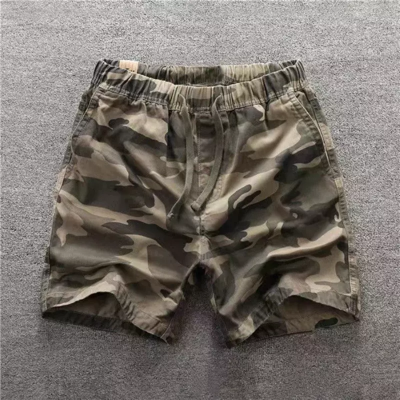 Herren Cargo Shorts mit Kordel zug Bermuda kurze Hosen für Männer Camouflage Camo bequeme Streetwear versand kostenfrei homme Sommer