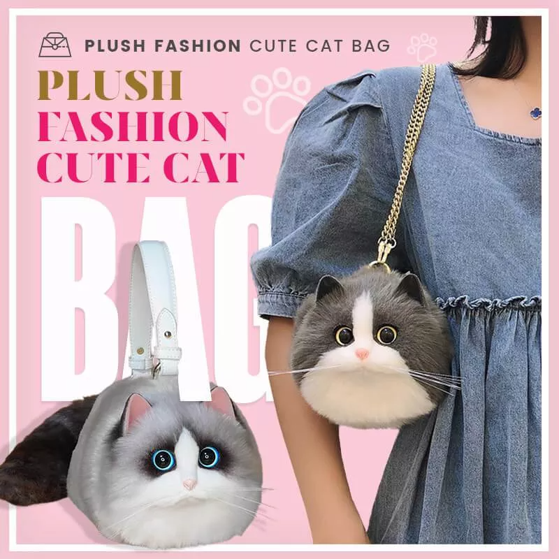 女性のための動物の形をしたかわいい猫のぬいぐるみバッグ,柔らかい,ファッショナブル,冬のための漫画のハンドバッグ