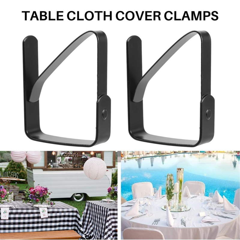 8Pack Stainless Steel Tablecloth Clips Black Picnic Tablecloth Clips Adjustable Anti-Skid Fixed Clip Table Cloth Holder