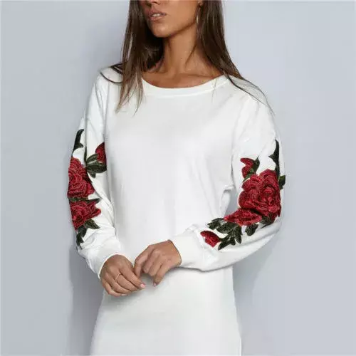 Jersey Floral de manga larga para mujer, camisa informal con cuello redondo, estilo a la moda, primavera y otoño