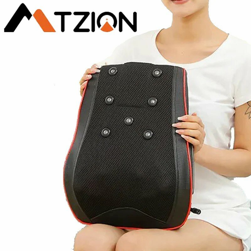 Mtzion-電動マッサージ枕,指圧ベルト,20加熱ヘッド,腰痛,3Dバック