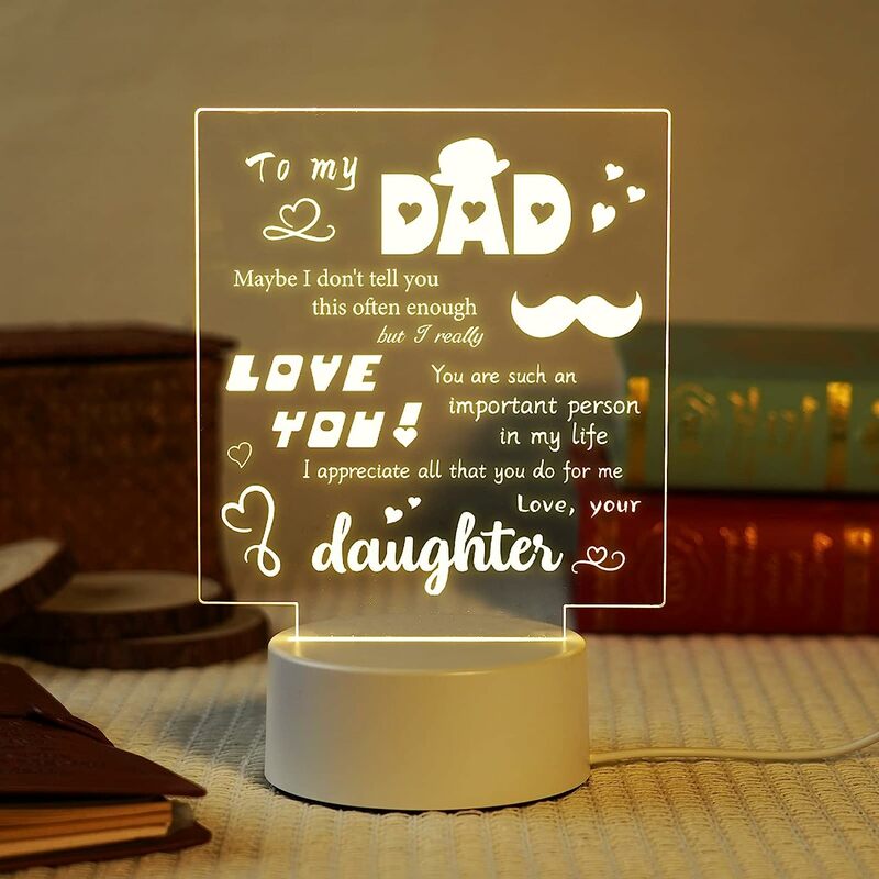 3D Night Light Dad Gifts Lamp to My Dad Gift from Daughter Son for Birthday Gift for Dad Christmas Gifts Night Lamps