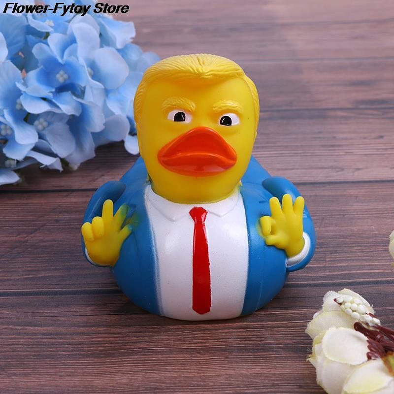 Cartoon Trump Duck Bath Shower Water Floating US President Rubber Duck Baby Toy Water Toy Shower Duck Child Bath Float Toy