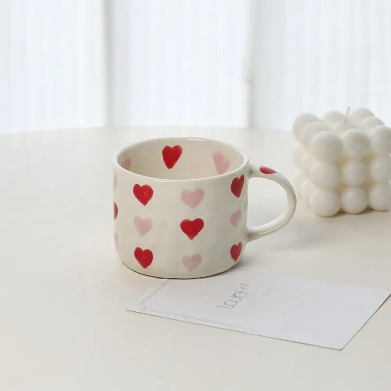 Cute Ceramic Mug Creative Hand Made Coffee Cup Couples Cup Breakfast Milk Tea Mug Mother's Day Gift Wedding Gift