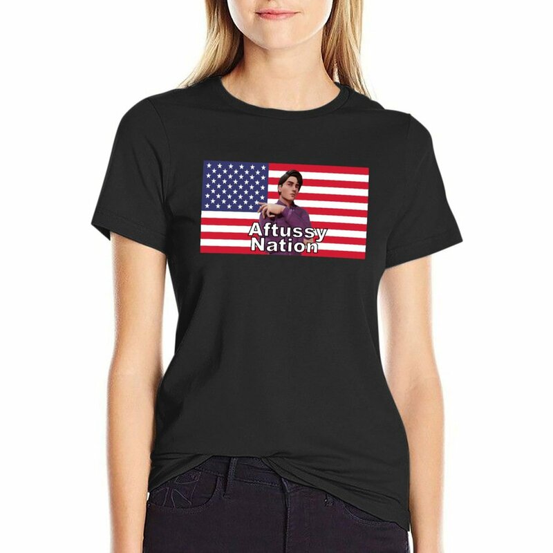 Aftussy Nation camiseta gráfica para mujer, tops para mujer