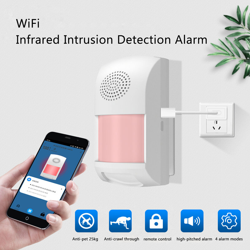 Tuya Smart WiFi IR PIR Sensor Gerak Perlindungan Keamanan Pendeteksi Kehadiran Pencuri Suara Sistem Alarm Waktu Kontrol Kehidupan Pintar