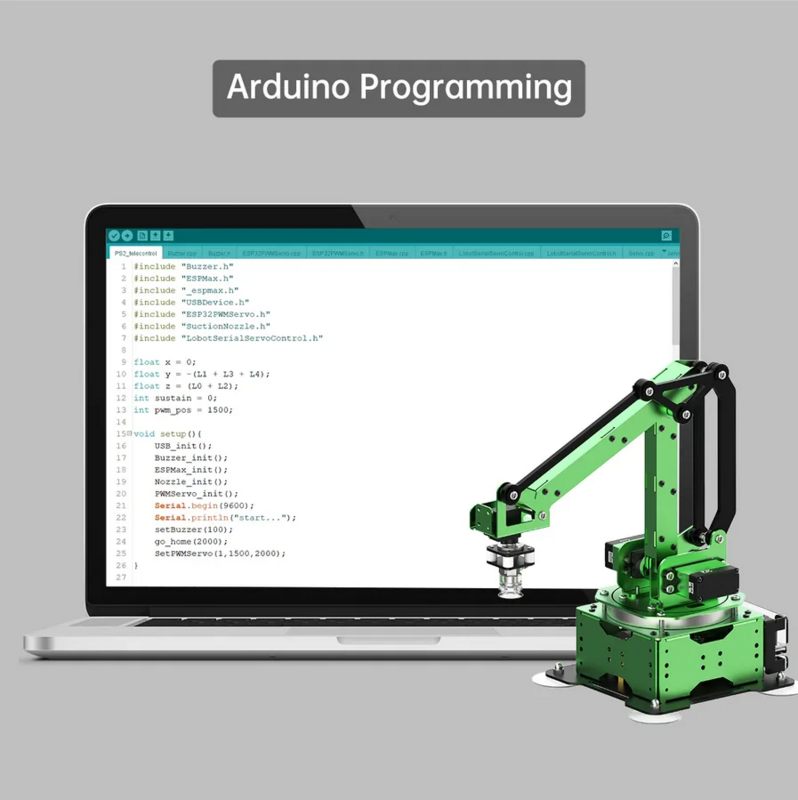 5-осевой робот-рычаг с направляющими и присоской, управляемый робототехнический манипулятор для Arduino и AI Python ESP32, программируемый робот, Набор для творчества