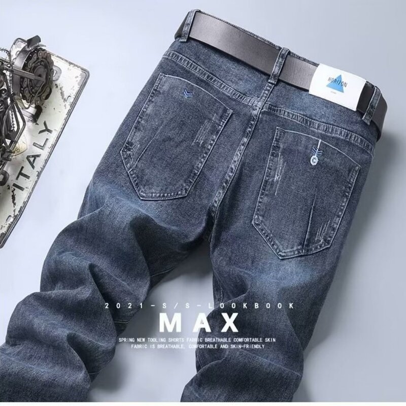 Autumn Winter Vintage Loose Casual Jeans Japanese Trend Fashion All-match Straight Denim Pants Male Trousers Men's Clothing
