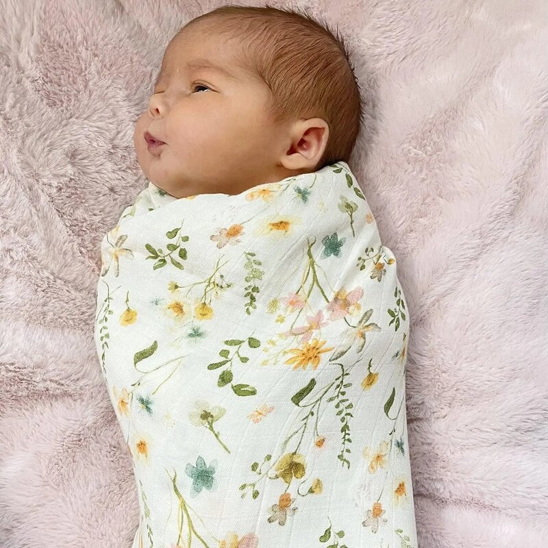 2 Pack LifeTree Muslin Swaddle Blankets 120cm Neutral Soft Baby Swaddling Wrap Nursery Receiving Blanket for Boys & Girls Unisex