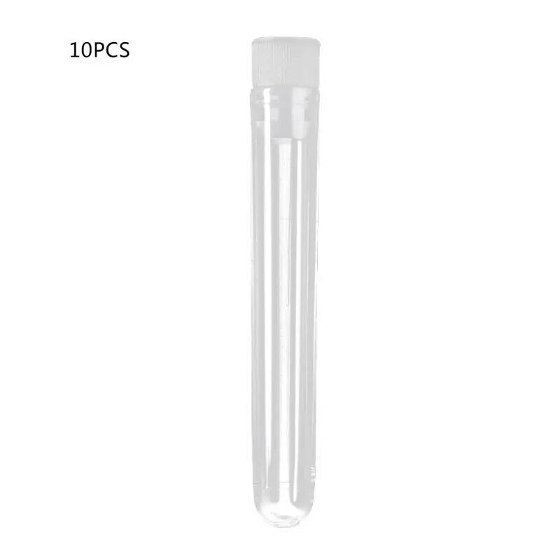 Practical Clear Test Tubes with Screw Caps Plastic Leak-proof for Experiments Party Decorate House Candy Storage 10Kit D5QC