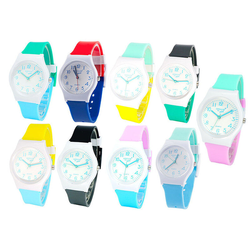 Kolorowe Lady kobiety zegarki moda analogowe galaretki żel kwarcowy zegarek sportowy na rękę prezenty nowa moda proste wysokiej jakości LL @ 17