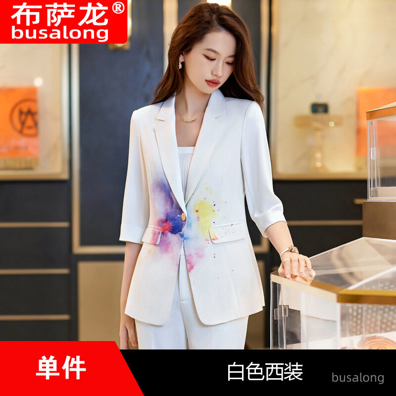 2023 Spring and Summer New Half Sleeve Fashion Women's Wear Women's Business Wear Small Suit Jacket Business Formal Wear Overall