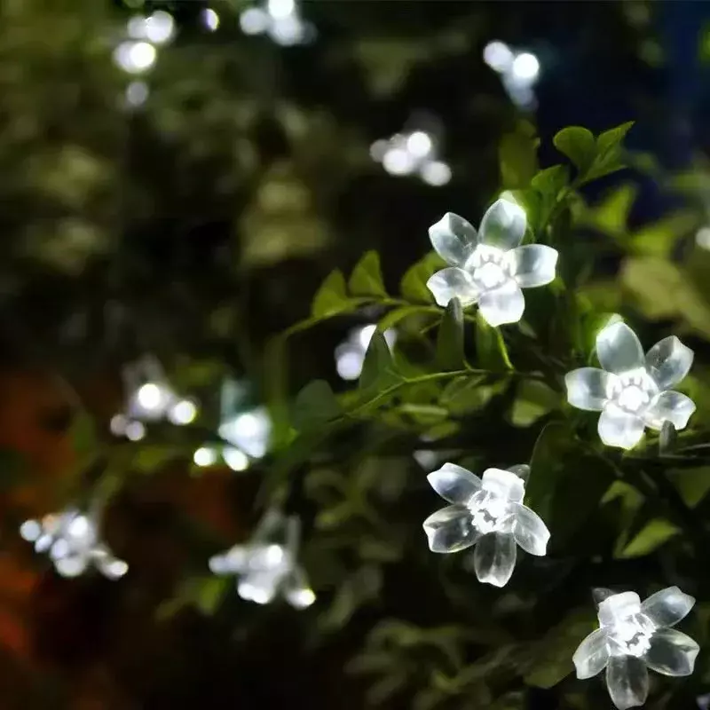 Solar Garten Licht führte Blumen beleuchtung Fee Lichterketten im Freien Weihnachts kette Lampe Blüte Girlanden Party Home Dekoration