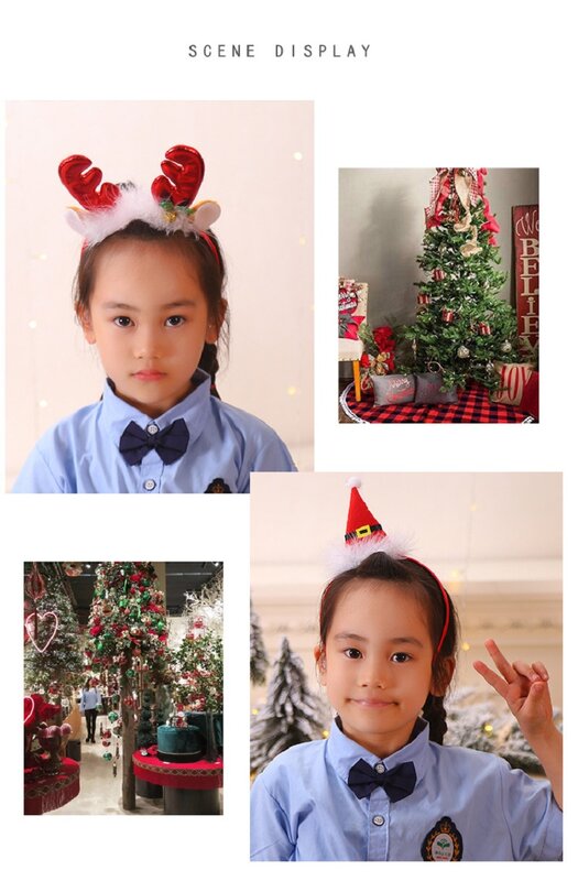 Accesorios creativos para el cabello de Navidad, diademas de felpa, campanas, hebilla para la cabeza, diadema, decoraciones de fiesta para niños y adultos