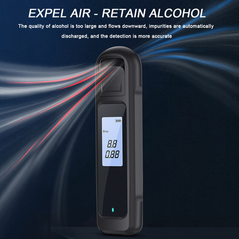 Xiaomi-Non-Contact Alcohol Breath Tester, Display Digital LED, USB Recarregável, Dispositivo Detector, Bafômetro Pessoal