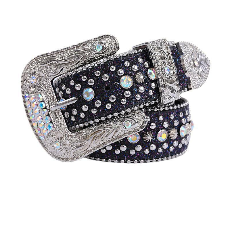 Cinturón de diamantes brillantes para hombres y mujeres, joyería de hexagrama, hermoso, nuevo estilo, 2024