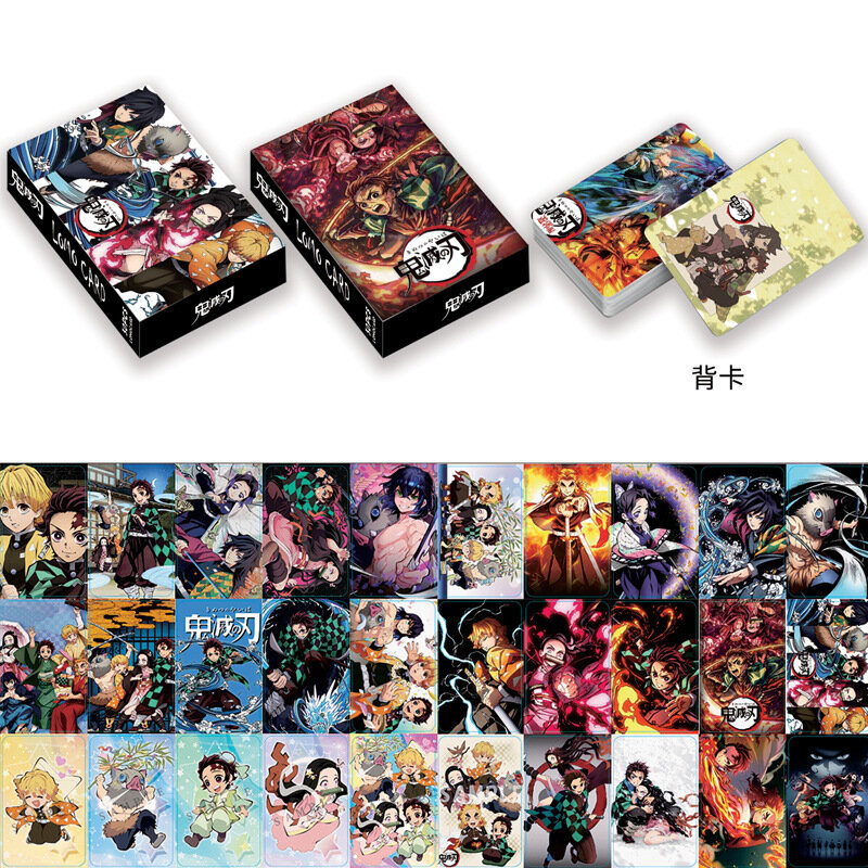Demon Slayer Japanese Anime Lomo Card One Piece 1pack/30pcs Gry karciane z pocztami Wiadomość Prezent na kolekcję gier fanów Zabawka