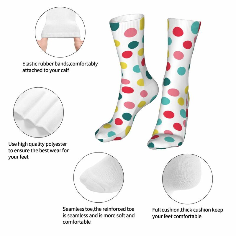 Calcetines de compresión de algodón para hombre y mujer, calcetín de lunares para ciclismo