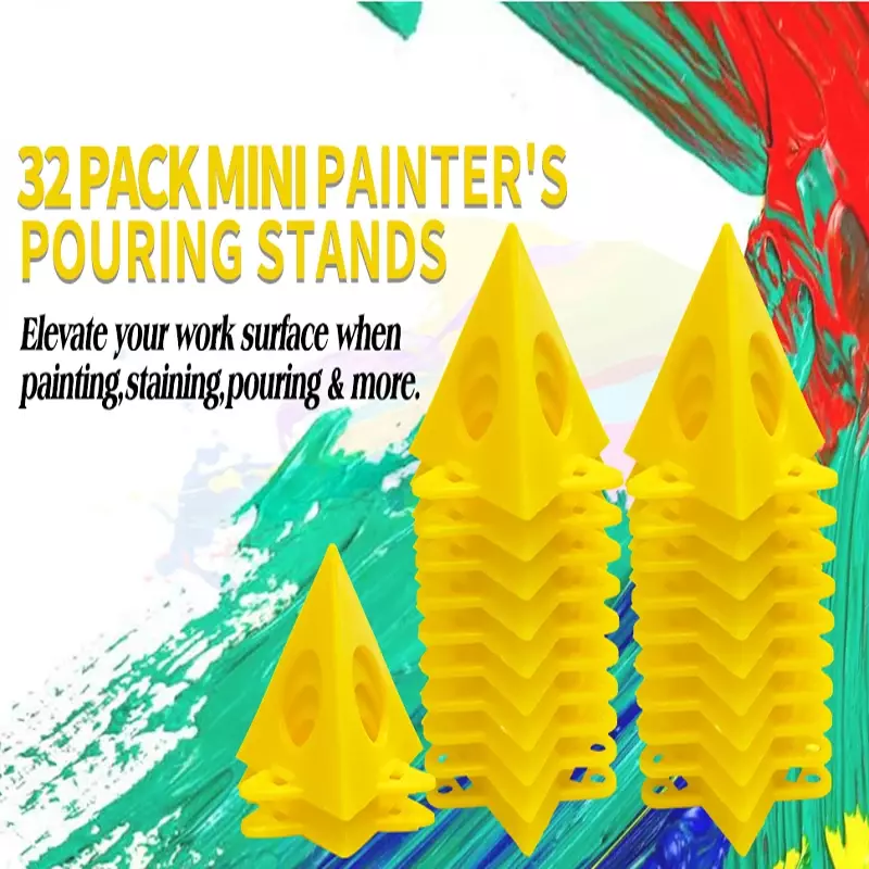 Suportes de pintura para pintores, Suportes Mini Cone para Suporte de Lona e Risers de Porta, Tinta Derramando para um Trabalho de Pintura Limpa, 32 peças