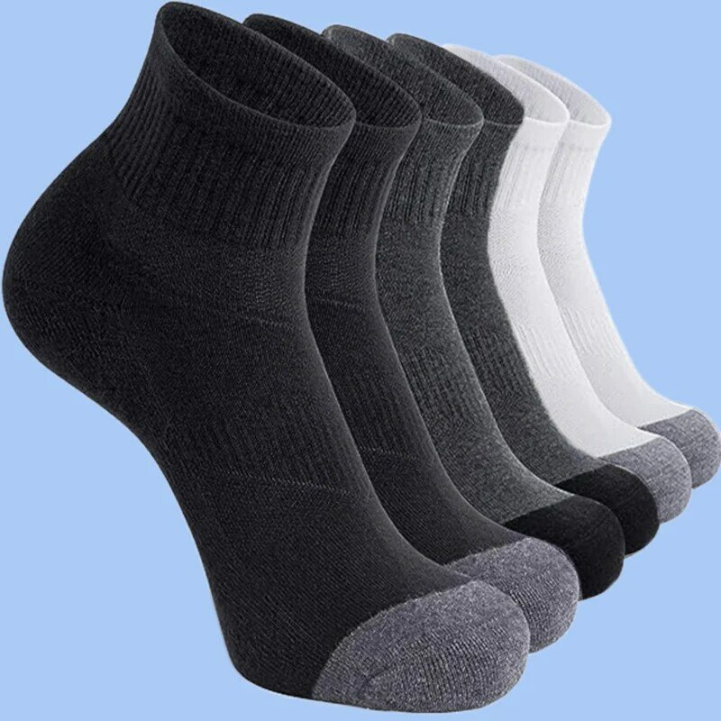 High Quality 6/12 Pairs Elastic Cotton Socks Basketball Sports Socks Spring And Summer Black And White Men's Short Tube Socks