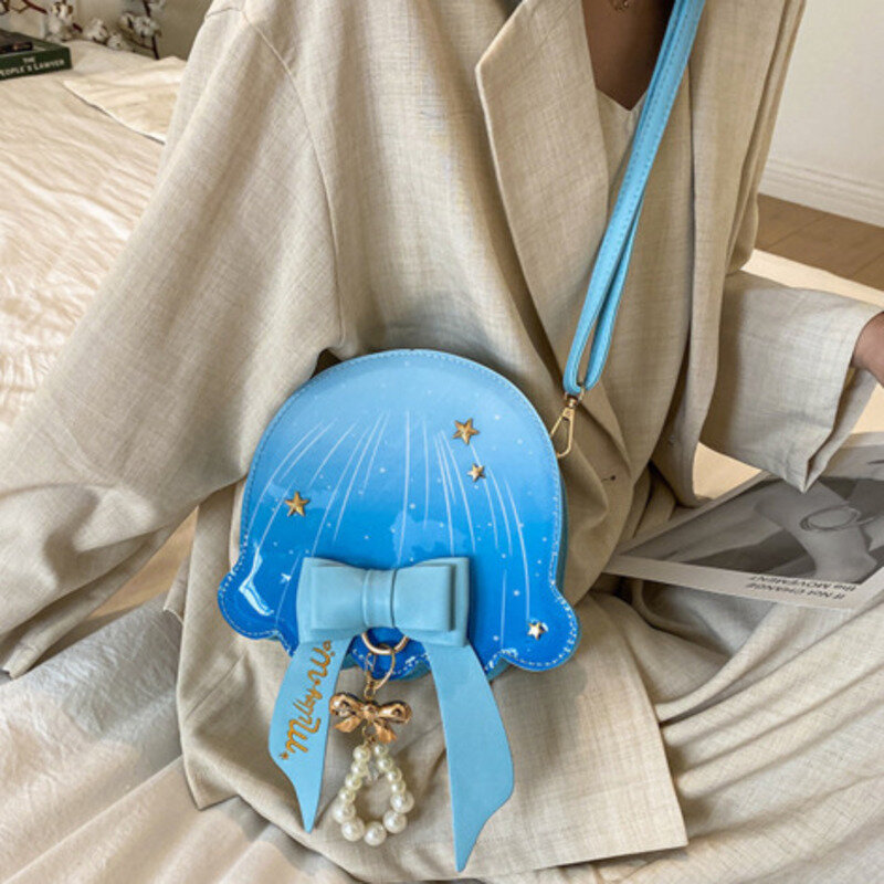 Tas bahu kreatif ubur-ubur mutiara keling tas selempang untuk wanita kasual berkualitas tinggi kurir serbaguna mode mewah