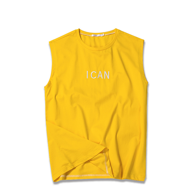 Camiseta sin mangas con bordado de algodón para hombre, chaleco de entrenamiento con tirantes para gimnasio en la espalda, para verano