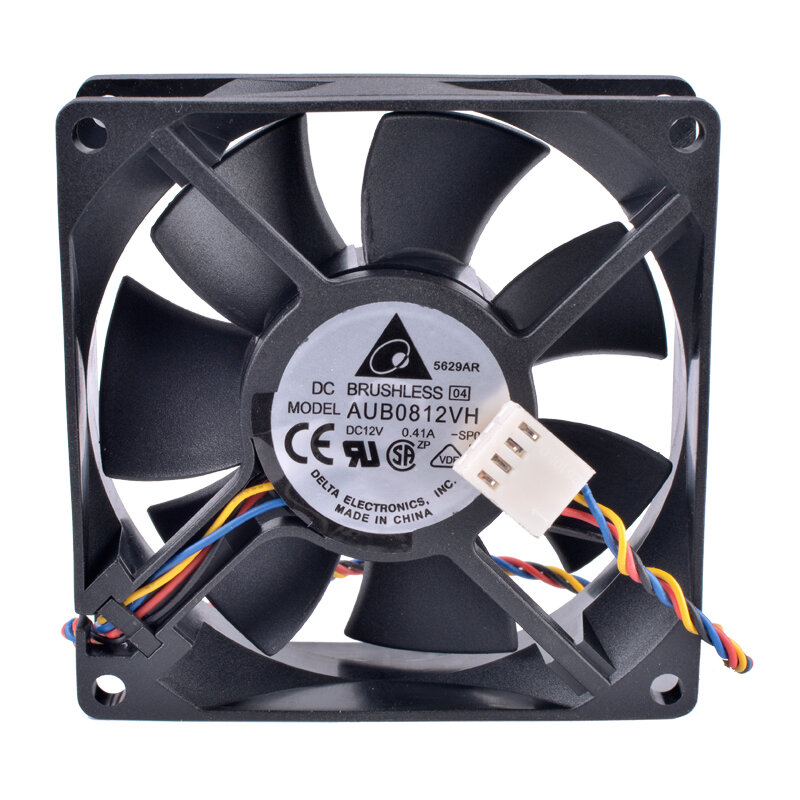 AUB0812VH 8cm 8025 80mm fan 80x80x25mm 12V 0.41A 4-wire 4pin PWM computer motherboard CPU high air volume cooling fan