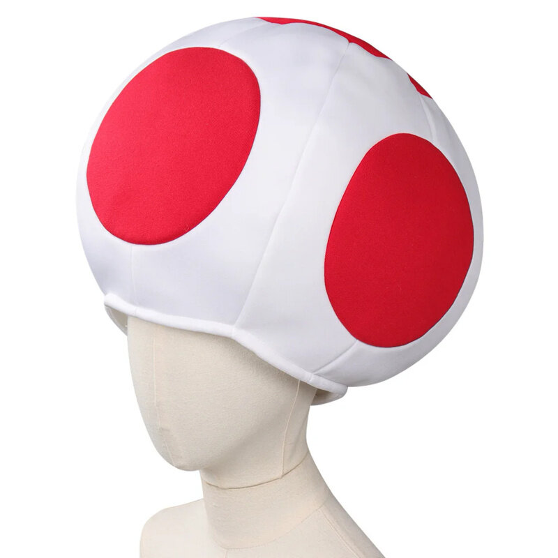 Sapo Cosplay Hat para Crianças, Red and Green Dot, Mushroom Cap, Game Bros, Fantasy Accessories, Halloween Party Gift, Meninos e Meninas