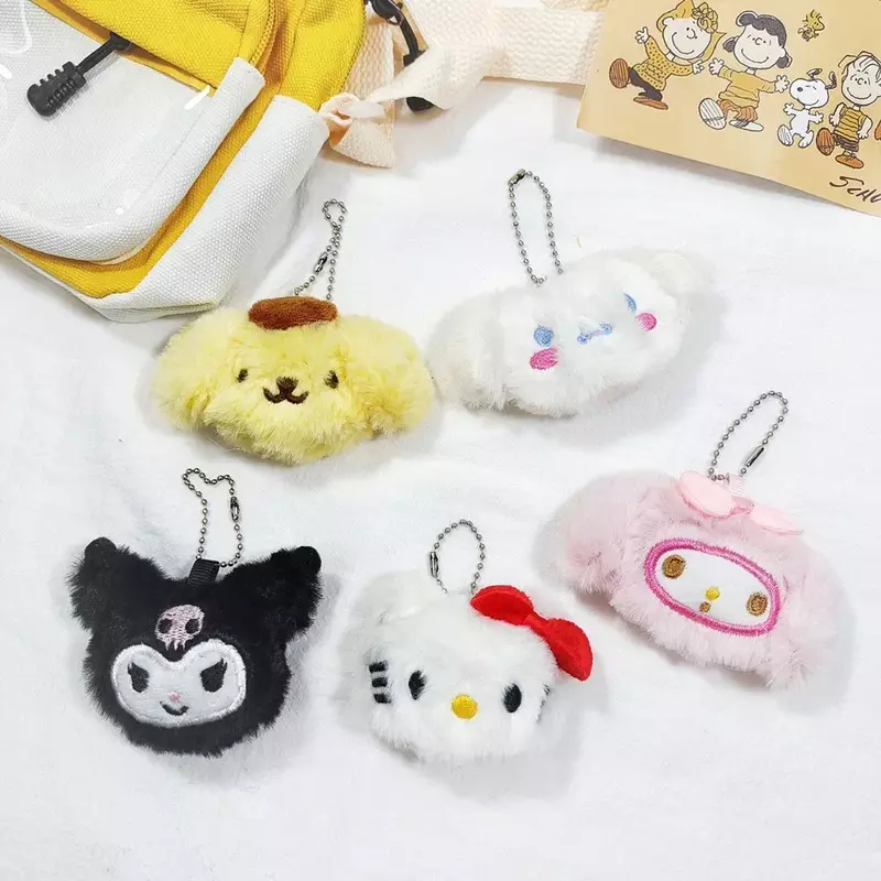 HelloKittys Melodys Kuromis Plush Keychain Kawaii Sanrioed Accessories Cartoon Plush Toy Bag Ornaments Keychain Children's Gifts