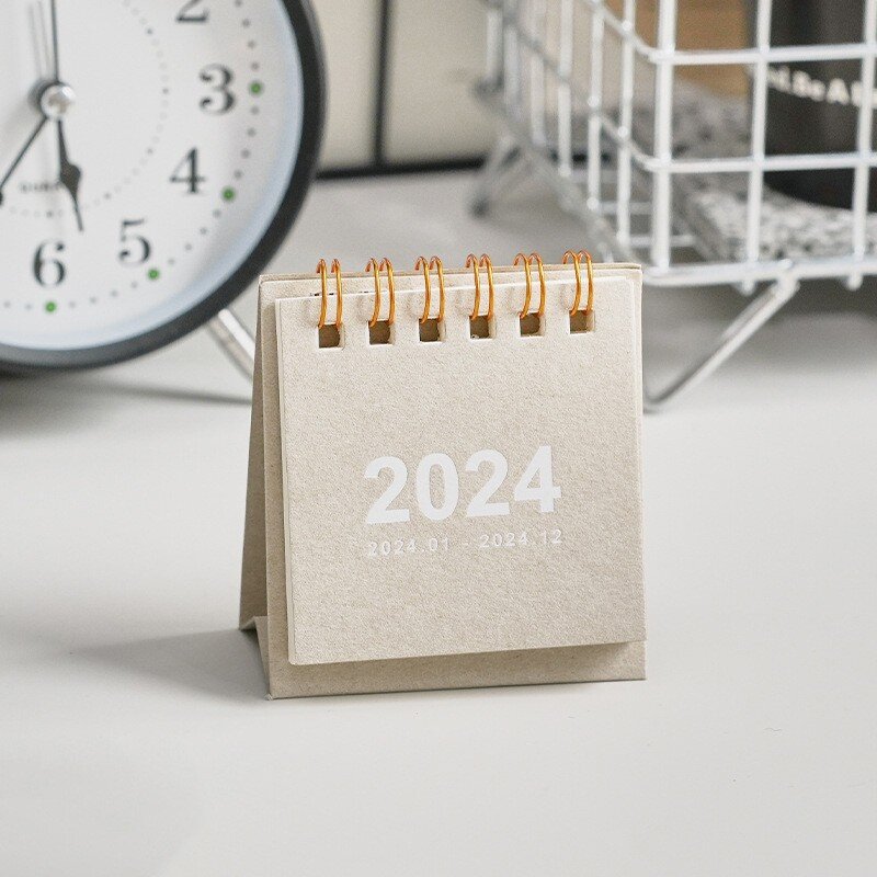 Настольный мини-календарь 2024, модный раскладной Настольный ежемесячный календарь, планировщик расписания для дома, школы, офиса, украшение для стола